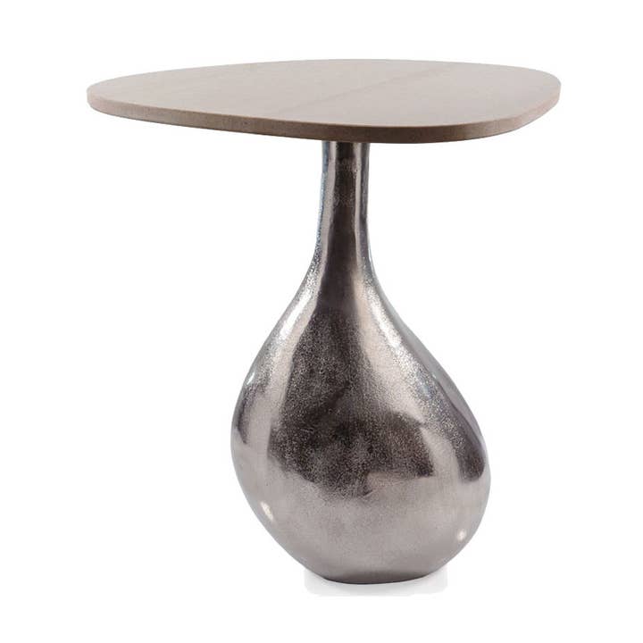 Panza Belly Base Marble Top End Table for wholesale by Modern Day Accents