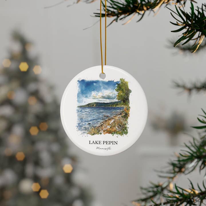 Premium Travel Art - Wholesale Ornament - Lake Pepin Ornament | Ceramic | Matte Finish2