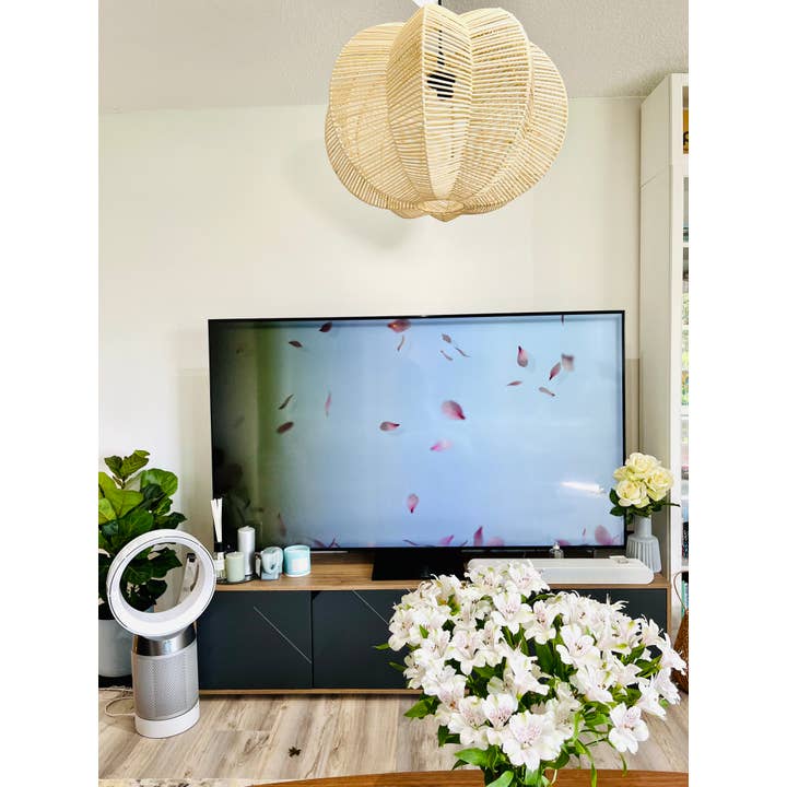 PARALUME A STELLA BIANCA IN RATTAN - Paralume in rattan fatto a mano per la vendita all'ingrosso da parte di Coucou Bamboo