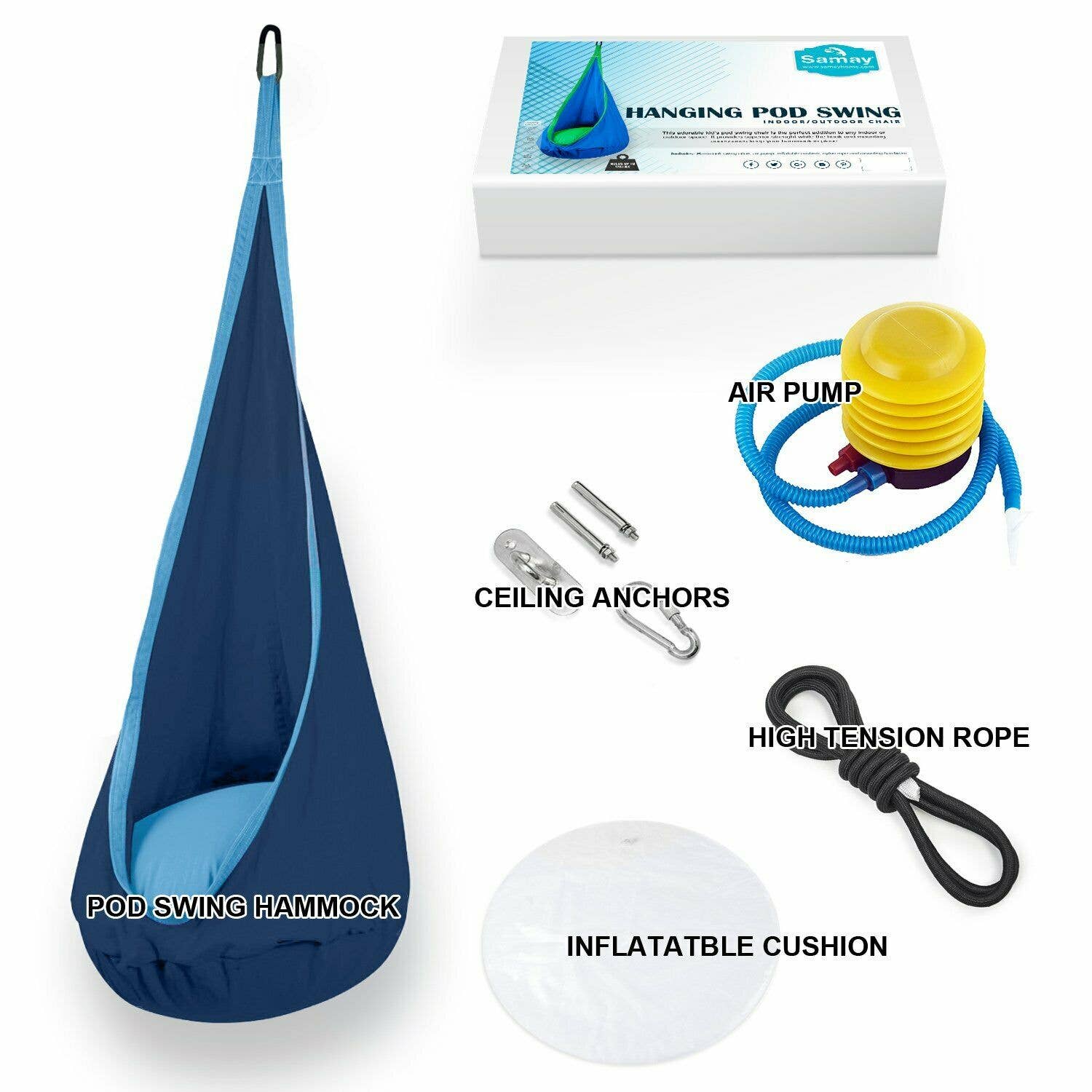 KHOMO GEAR - Wholesale Hammock - SAMAY Kids Hammock Pod - Dark Blue1