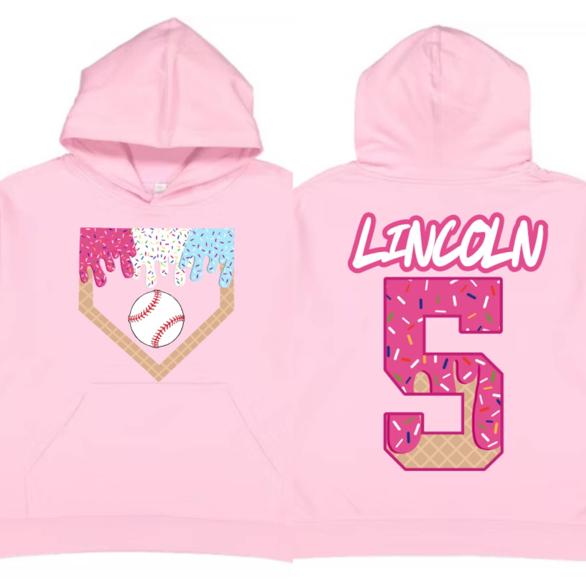 Simply Blush Wholesale - Wholesale Hoodie - Kids - Baseball Ice Cream Drip Boys Hoodie Pink Blue Drippy3