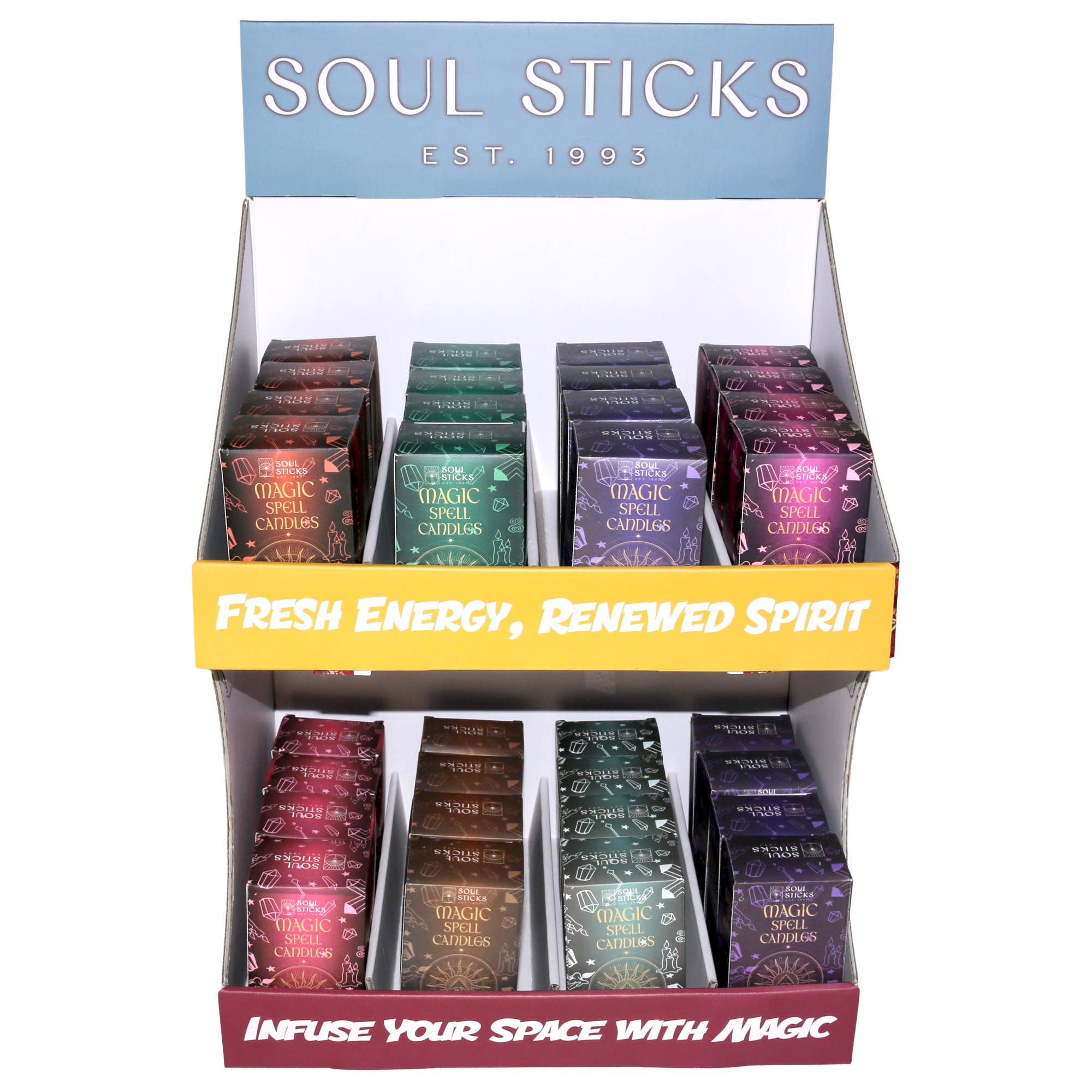 Designs by Deekay Inc. - Wholesale Retailer Display - Home & Living - Magic Spell Candles Countertop Display Unit (CDUs)2