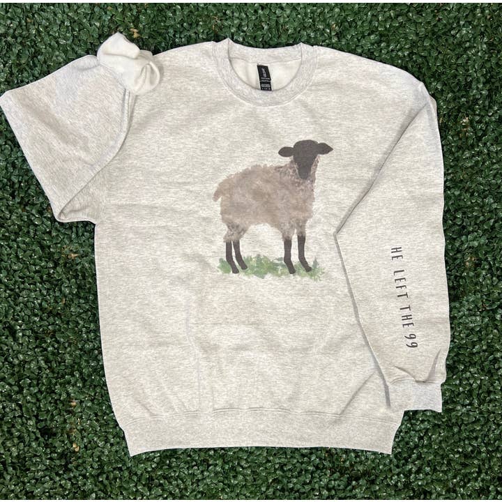 He Left The 99 Sweatshirt on Ash Gray for wholesale by RMN Wholesale