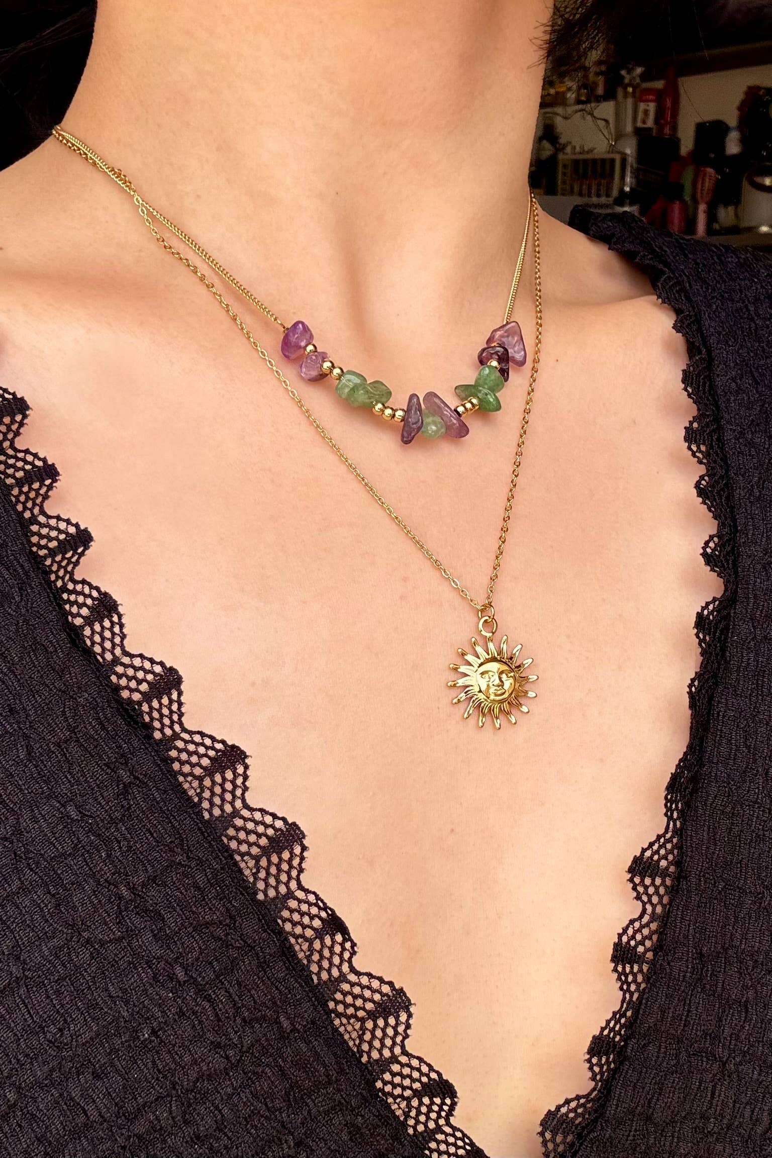 Gold Stainless steel necklaces 224AQ171 for wholesale on Faire0