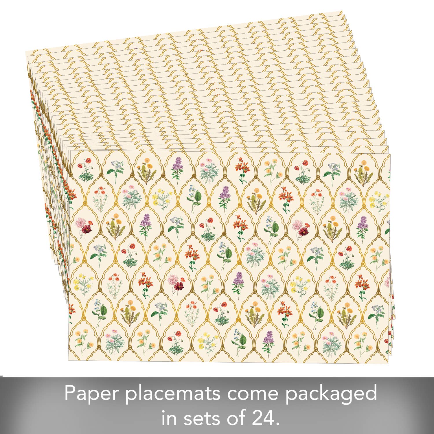 CounterArt/Highland Home/Thirstystone - Vente Sets de table jetables - Sets de table en papier de qualité supérieure "Fleurs sauvages" 24 feuilles2