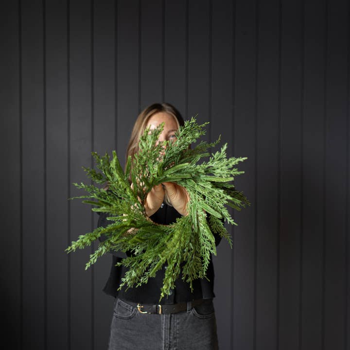 Luxe B Co - Wholesale Wreath - Norfolk & Cypress Real Touch Mix Christmas Wreath Mini By Luxe B Co.