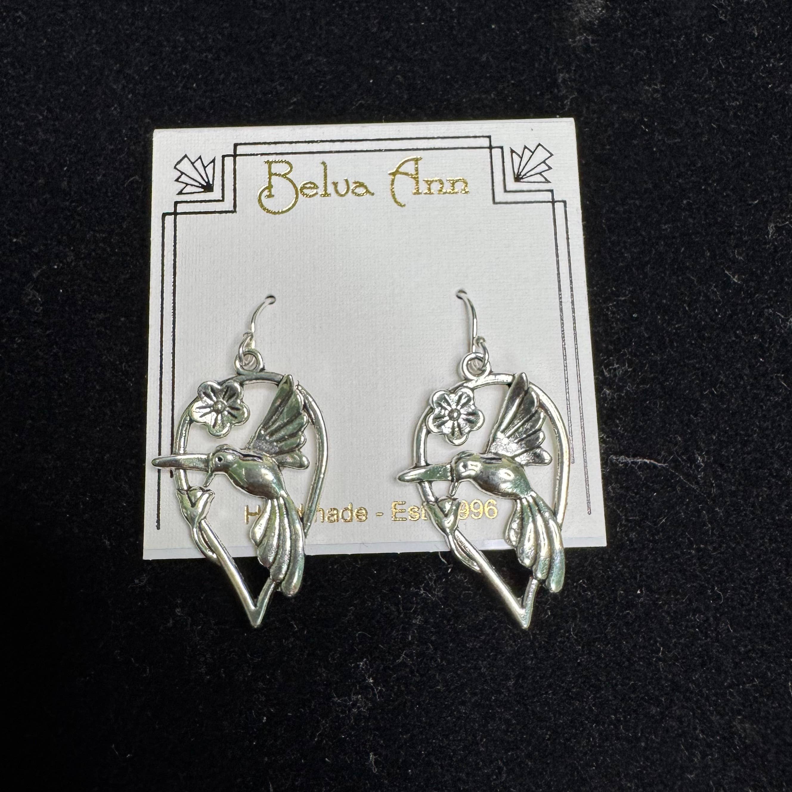 Elizabeth Jewelry - Wholesale Dangle Earrings - Silver hummingbird drop earring4