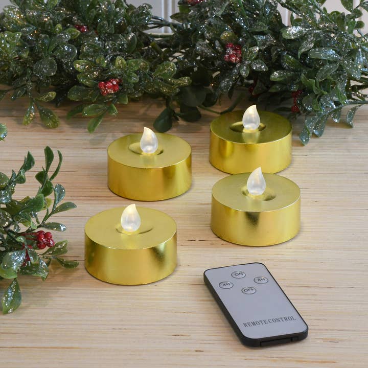 LumaBase - Wholesale Flameless Candle - Extra Large Battery Operated Tea Lights - Gold1