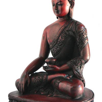 Large Earth Touching Buddha wood looking RB-845R for wholesale by Dorjebajra Tibet Shop