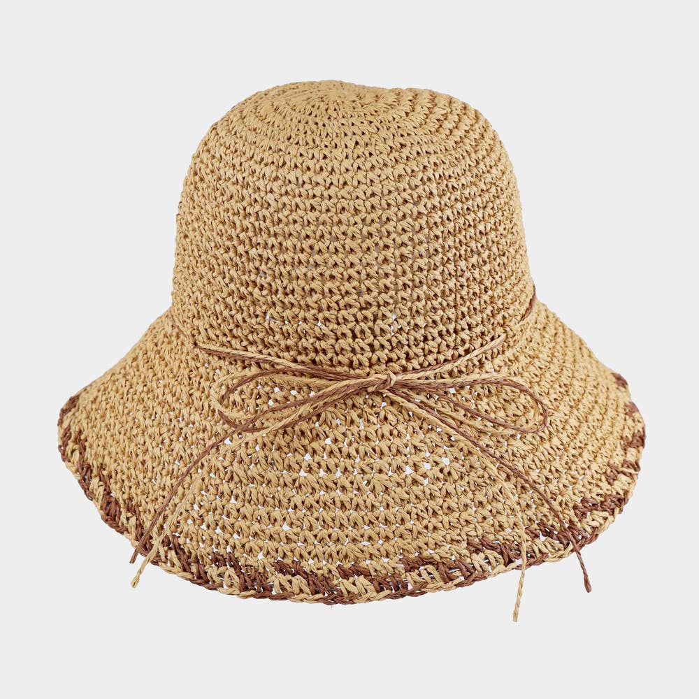 Sensibling Corp. - Wholesale Bucket Hat - Women's - Edge Detailed Straw Bucket Hat4