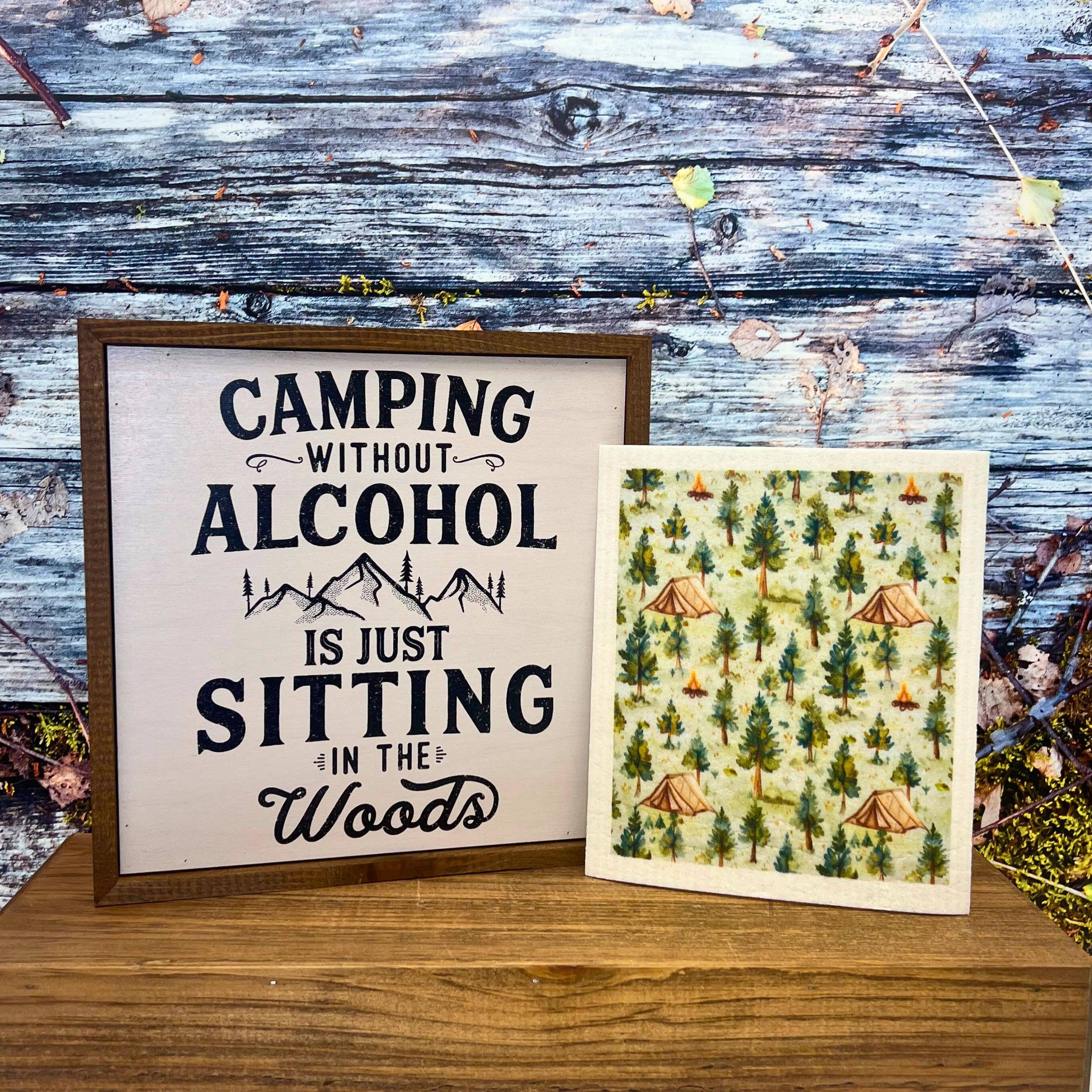 Driftless Studios - Wholesale Dishcloth - Summer Camping Tent Swedish Dishcloths- Sponge Cloth1