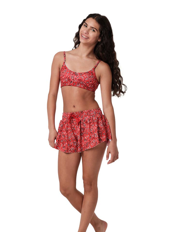 Version courte - Cache-maillot rouge bandana pour la vente par Submarine