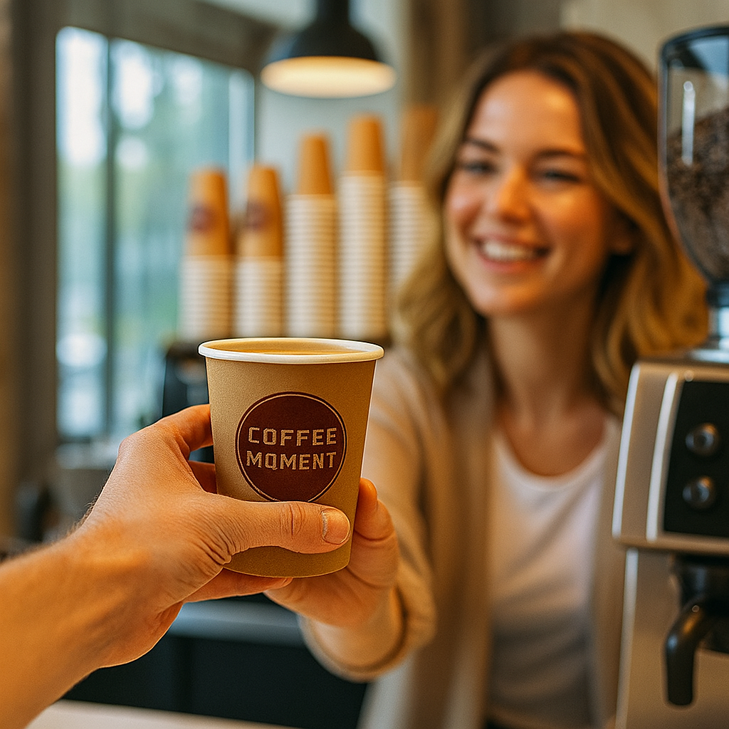 Biomatea - Wholesale Disposable Cup - Coffee Moment Coffee Cup, Coffee to Go Paper Cup – 4 Sizes, for Hot & Cold Beverages7