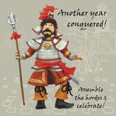 Cartão de aniversário histórico de Genghis Khan por atacado de Inky Blue Ltd t/a Holy Mackerel