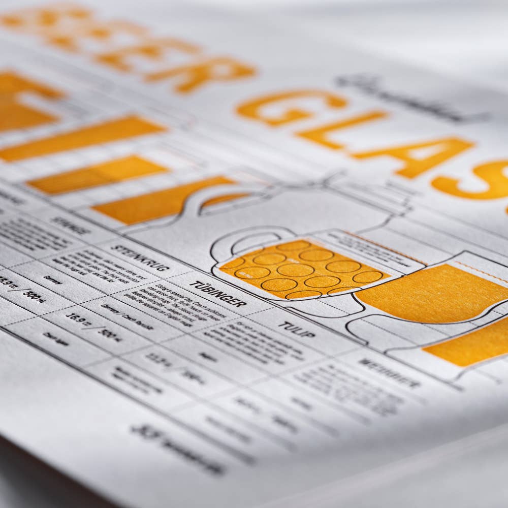 33 Books Co. - Wholesale Art Print - Beer Glassware Print | Home Decor | Valentines Gifts1