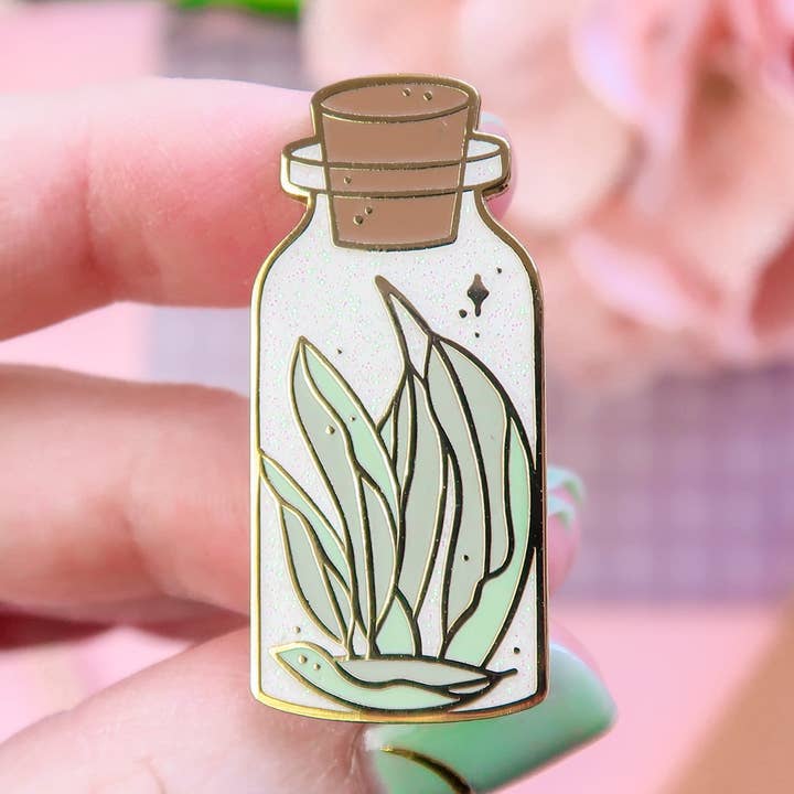 Sage Jar Enamel Pin for wholesale by Lula Rocks