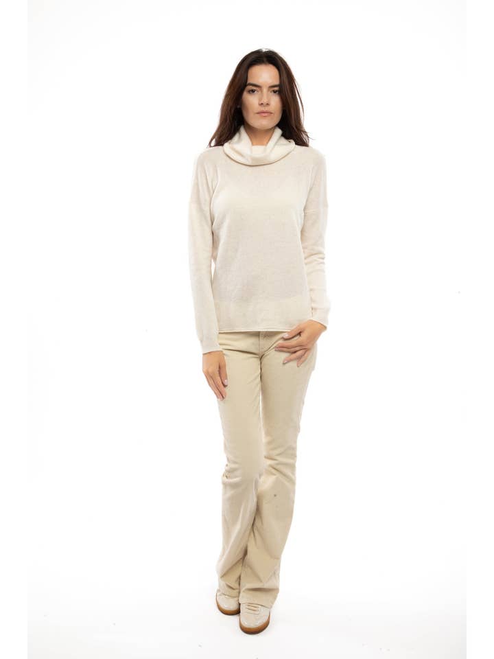 Women's Oversized Cashmere Cowl Neck Sweater Brown for wholesale on Faire4