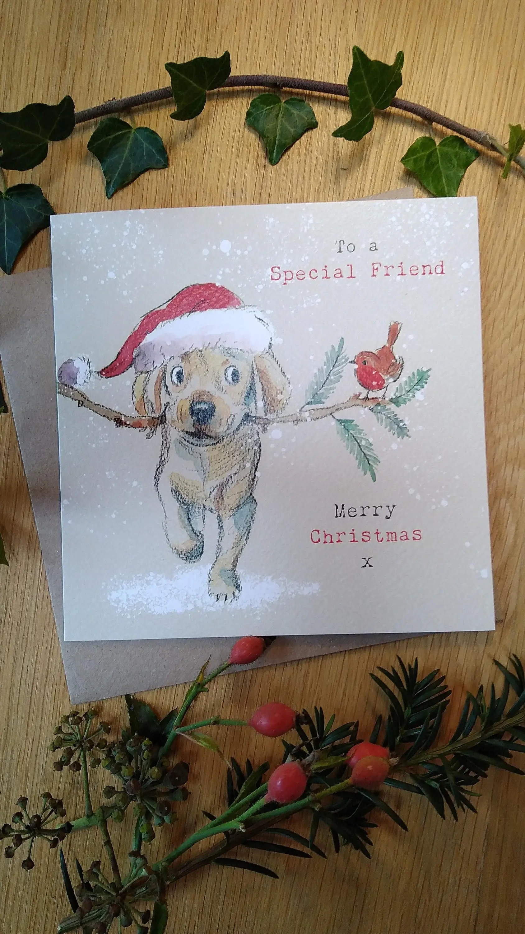 Paper Shed Design Ltd - Wholesale Christmas Card - Christmas Card - To A Special Friend - Golden Labrador3