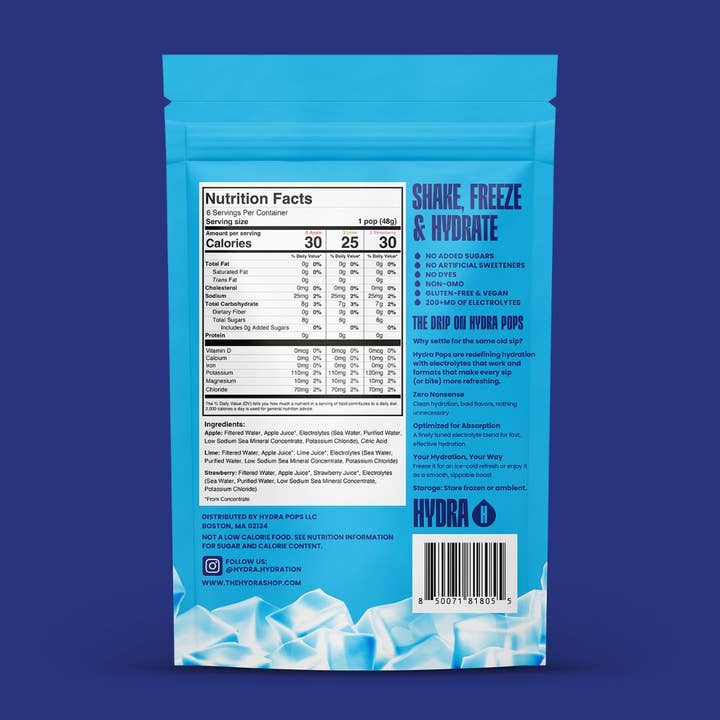 Hydra Hydration - Wholesale Fruit juice - Hydra Pops – Electrolyte Freeze Pops (6 Pop Variety Pack)4