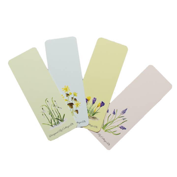 Bookmarks - Pack of 4 - Mixed Wildflowers - Tearproof for wholesale by CottageRts