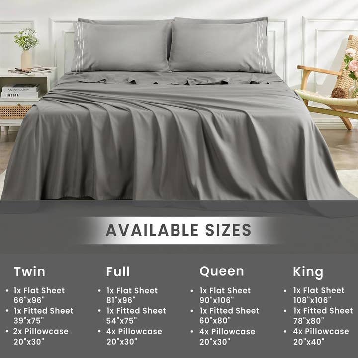 Cottonpassion_US - Vente Parures de lit - Ensemble de draps 6 pièces en microfibre Ensemble de draps ultra doux15