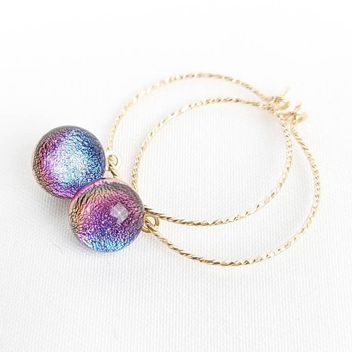 ”Energie” fasetterade glas och guldfyllda hoop örhängen för wholesale av Sélestine