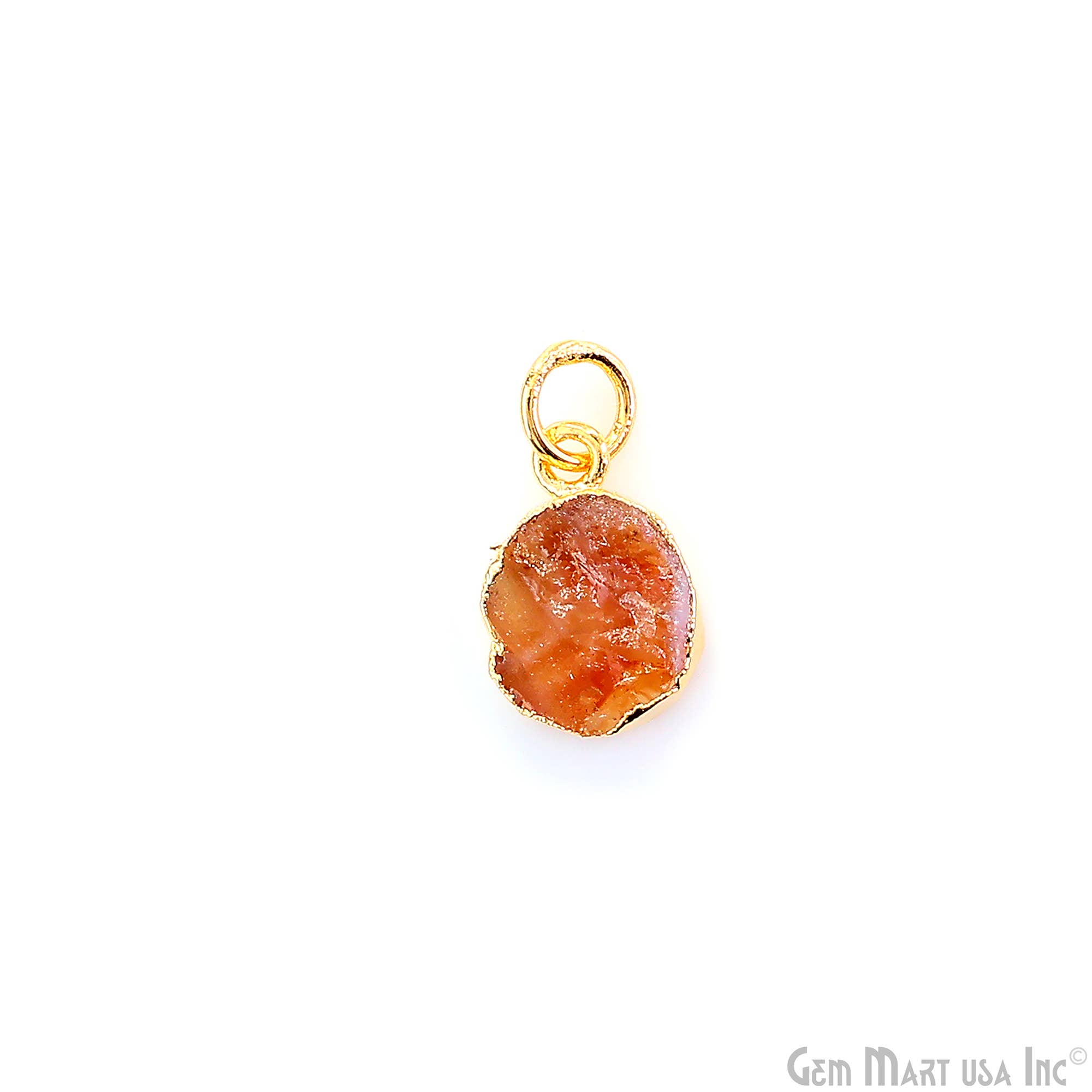 GemMartUSA - Wholesale Pendant/Charm Necklace - Rough Gemstone 16x10mm Gold Electroplated Single Bail Charm14
