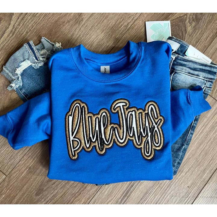 Double E Creations - Wholesale Sweatshirt - Women's - Double Layered Glitter Spirit Applique sweatshirt