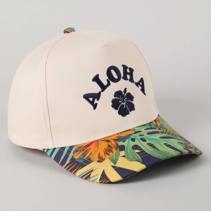 Fashion City - Wholesale Trucker Hat - Unisex - Aloha Tropical Design Embroidery Trucker Hat4