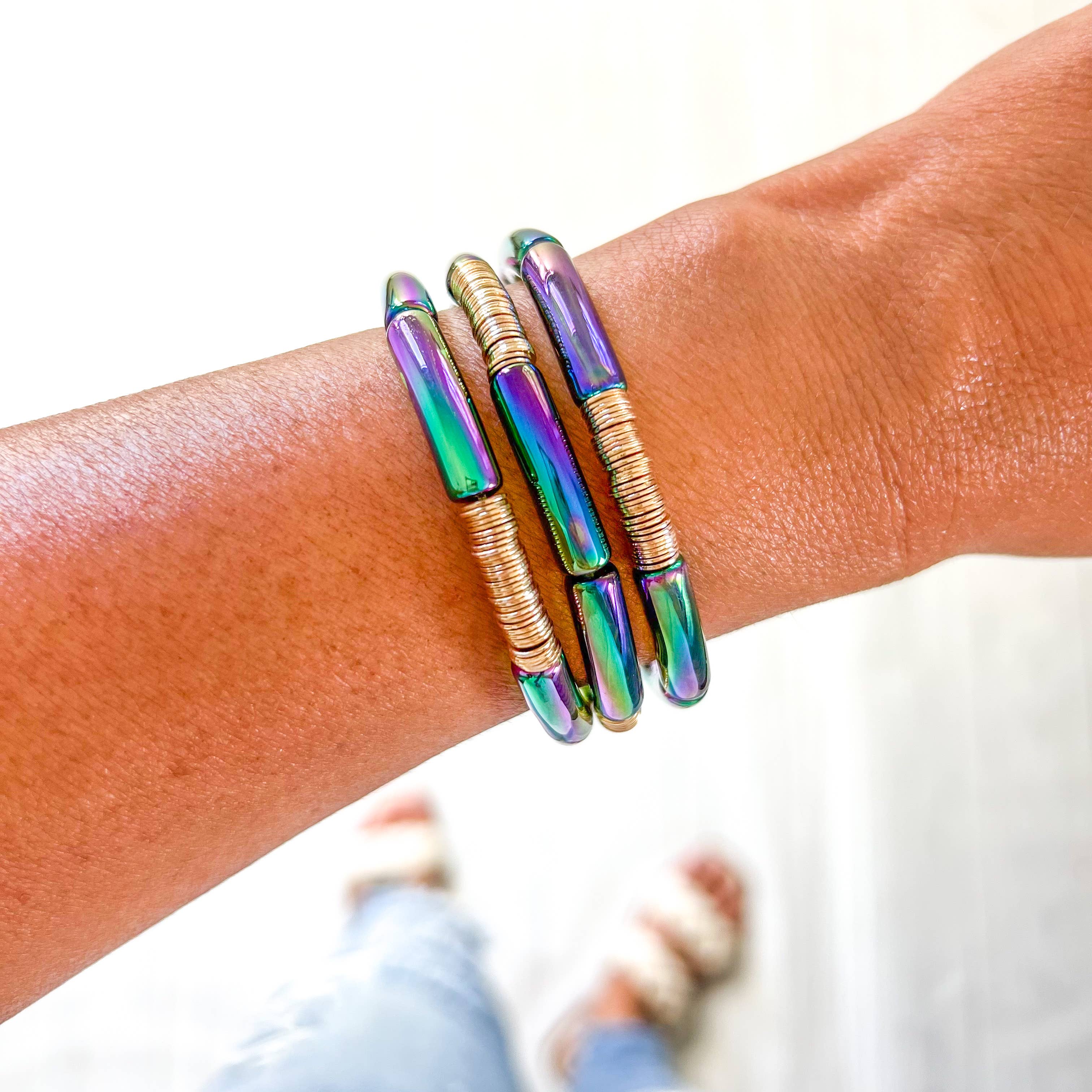 Savvy Bling - Wholesale Beaded Bracelet - Metallic Tube Bracelets97