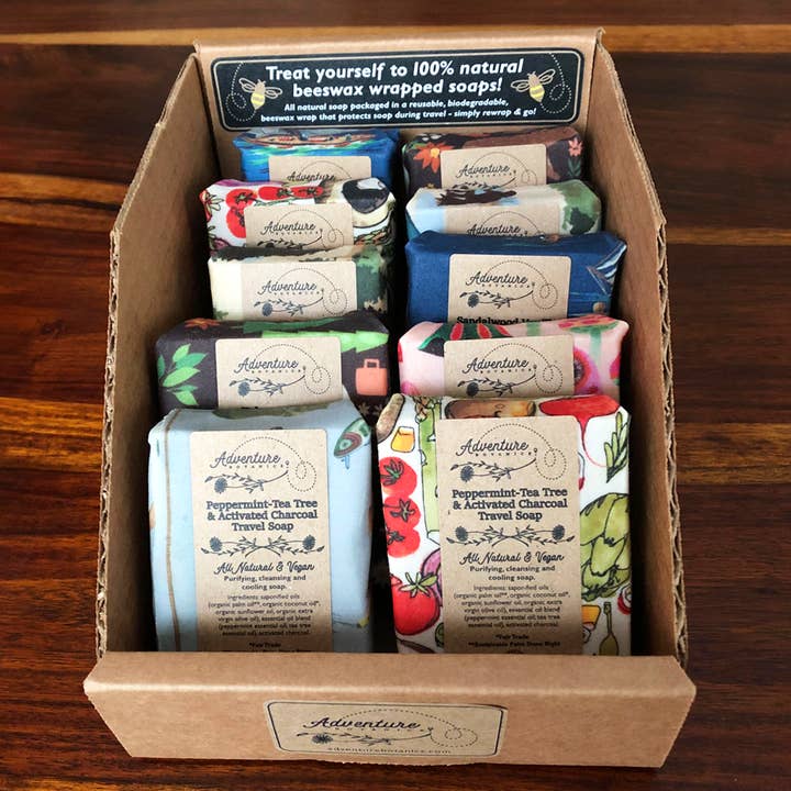 Adventure Botanics - Wholesale Bar Soap - Beeswax Wrapped Big Bar Travel Soap - Peppermint-Tea Tree4