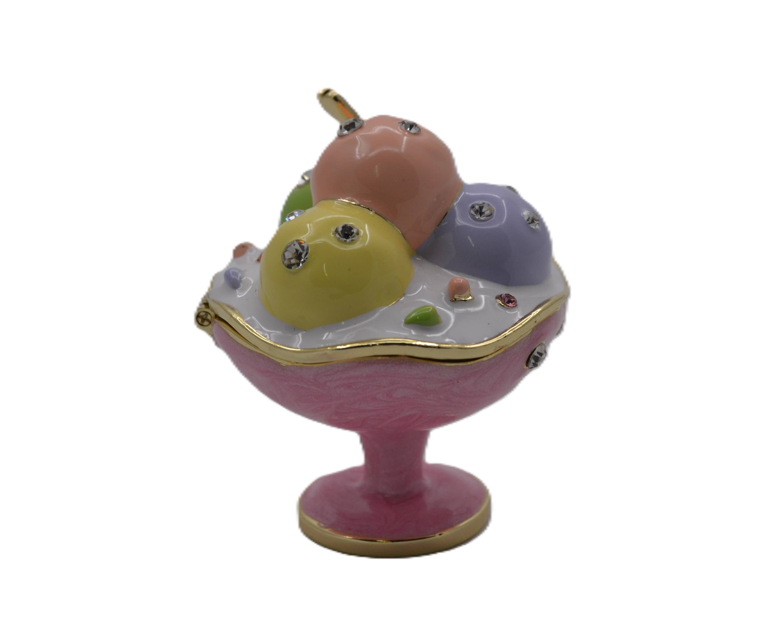 Ciel Collectables - Vente Boîte/rangement à bijoux - Boîte à bibelots en forme de coupe de glace ornée de cristaux autrichiens3