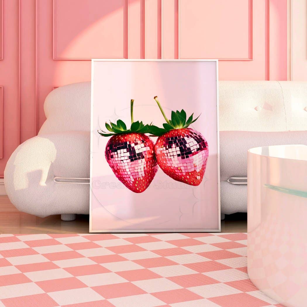 CLM Creative Studio - Wholesale Art Print - Disco Ball Dipped Strawberries Wall Art Prints 5