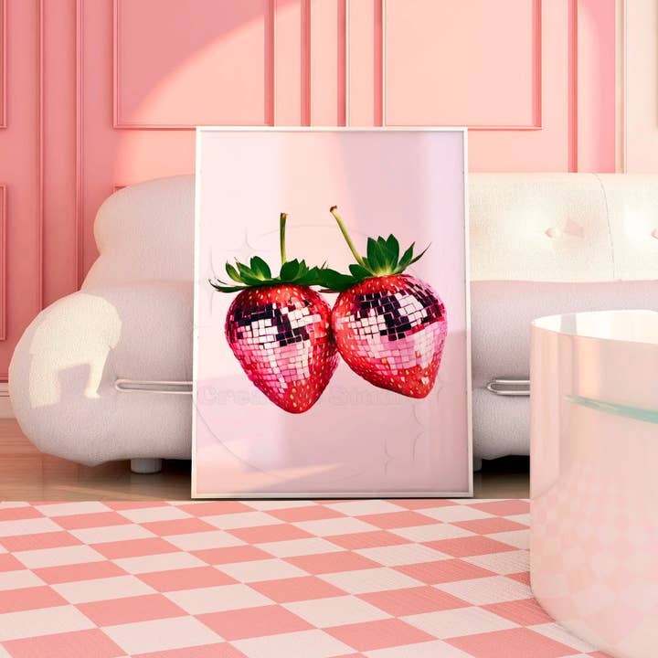 CLM Creative Studio - Wholesale Art Print - Disco Ball Dipped Strawberries Wall Art Prints 5