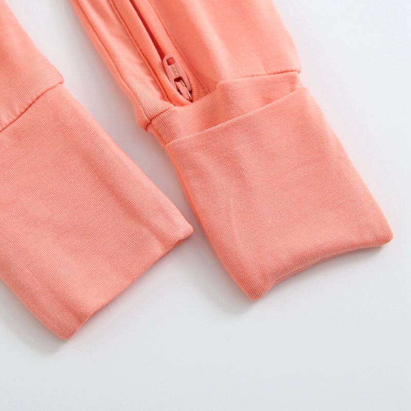 Luxie Charm - Wholesale Bodysuit (Footed) - Baby - Joyful Coral Zippered Romper I NICU I Convertible Footie2