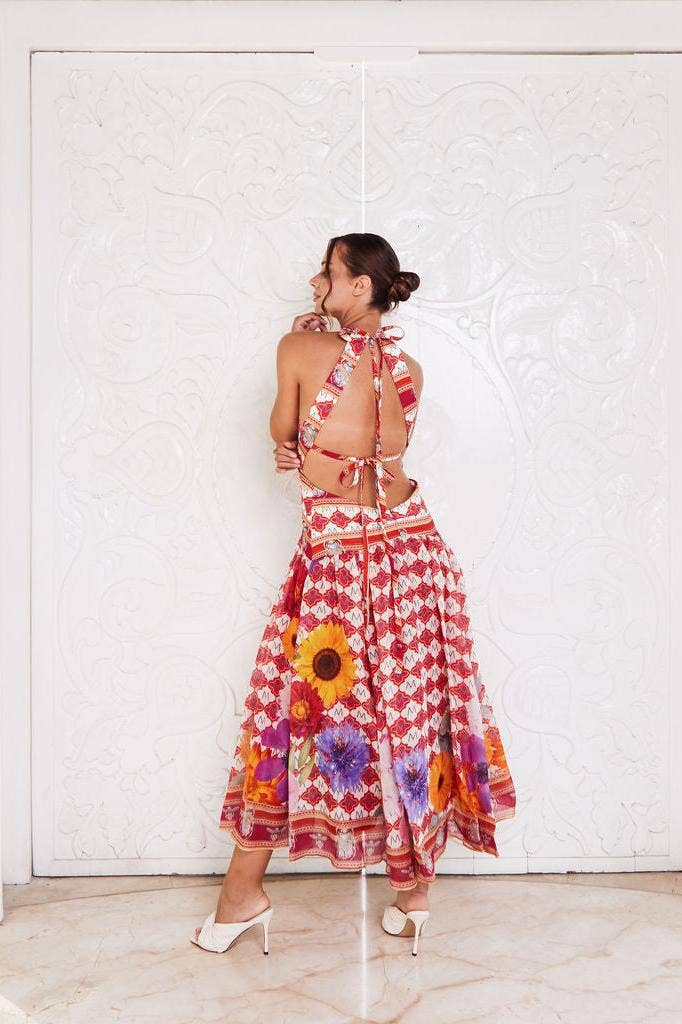 MACKENZIEMODE - Wholesale Jurk - Dames - AMALFI COAST MAXI ~ ROZE PARADIJS9