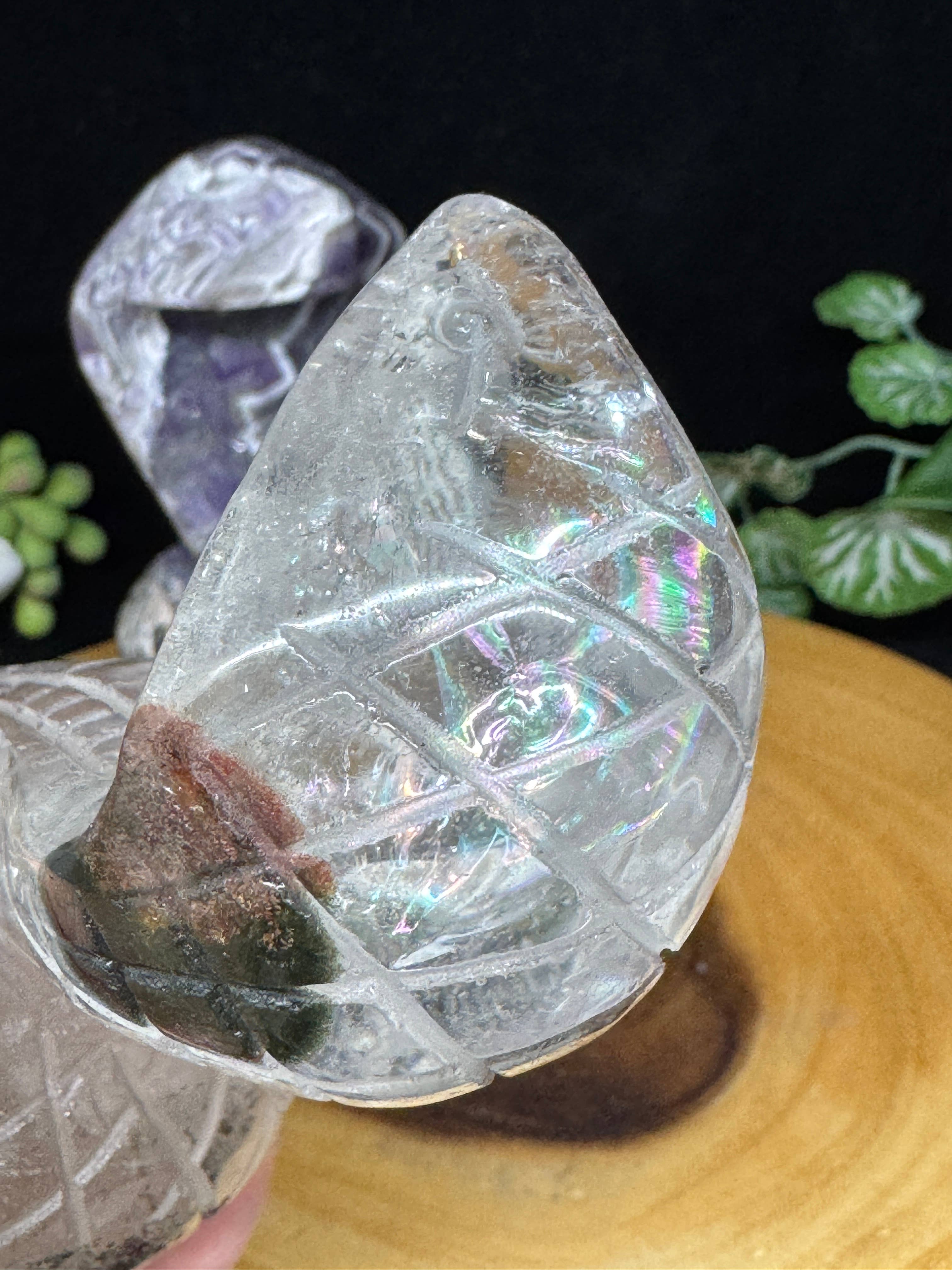 The 7 Directions - Wholesale Spiritual Stone/Crystal - 2 pc Snake Cobra bundle amethyst lodolite G78918