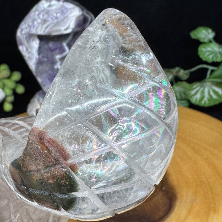 The 7 Directions - Wholesale Spiritual Stone/Crystal - 2 pc Snake Cobra bundle amethyst lodolite G78918