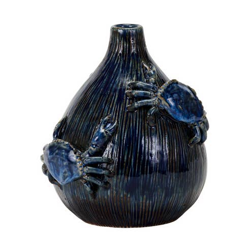 Blue Crab Vase V109MB for wholesale by Continental Home