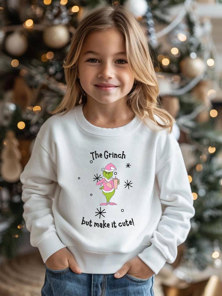 Grinch Youth Crewneck Matching Christmas Sweatshirt for wholesale by 240 Spirit Press