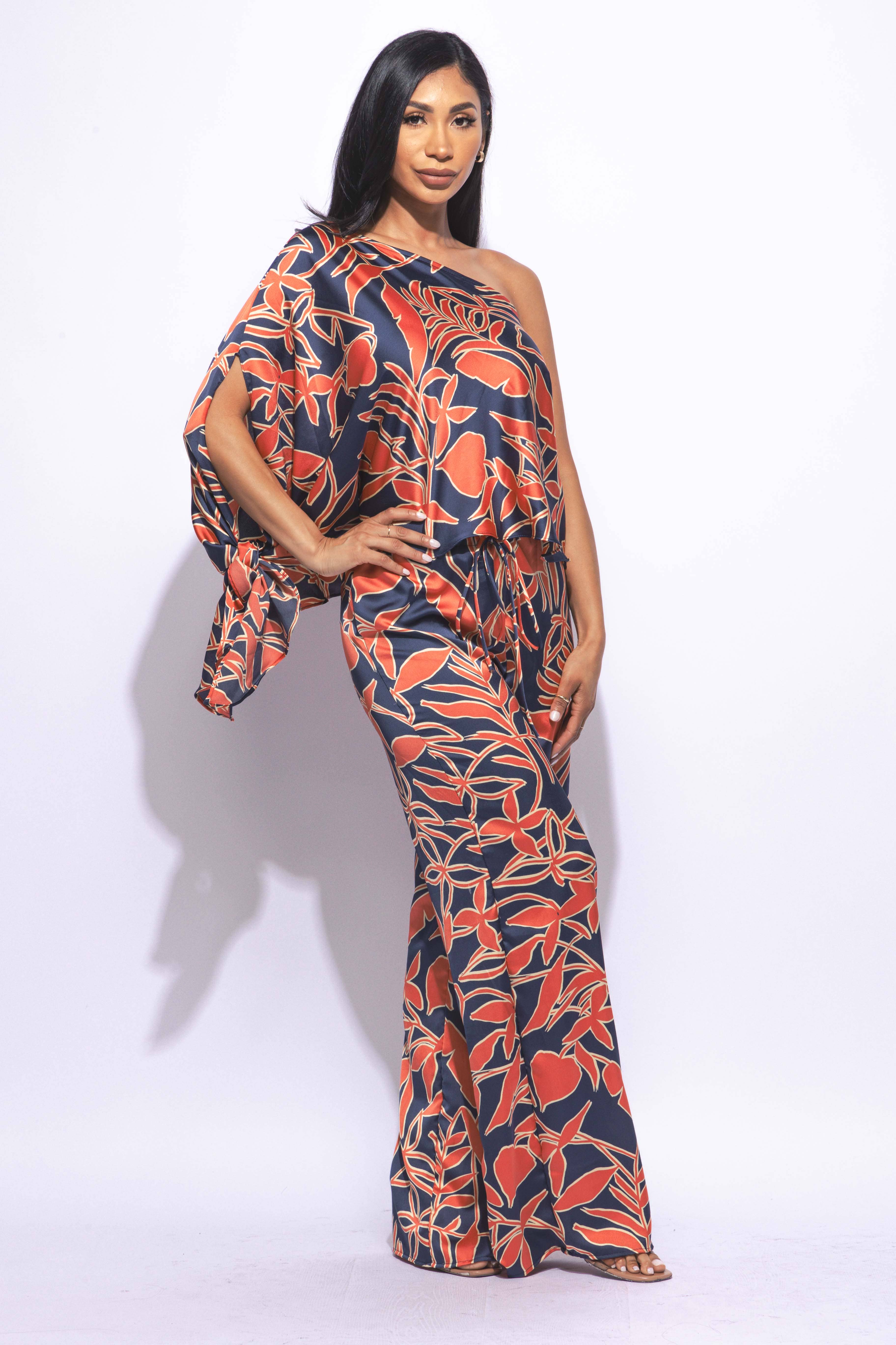 K Too - Vendita all'ingrosso Completo top e pantaloni (NON loungewear) - Donna - Completo in satin con una spalla e pantaloni a gamba larga2