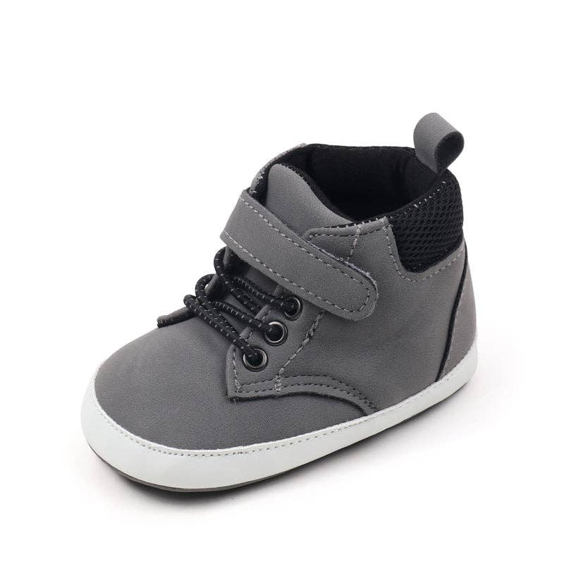 Kids Charm Online - Wholesale Lifestyle Sneakers - Kids - Gray cute boy baby shoes w/ velcro. MY3192-G1