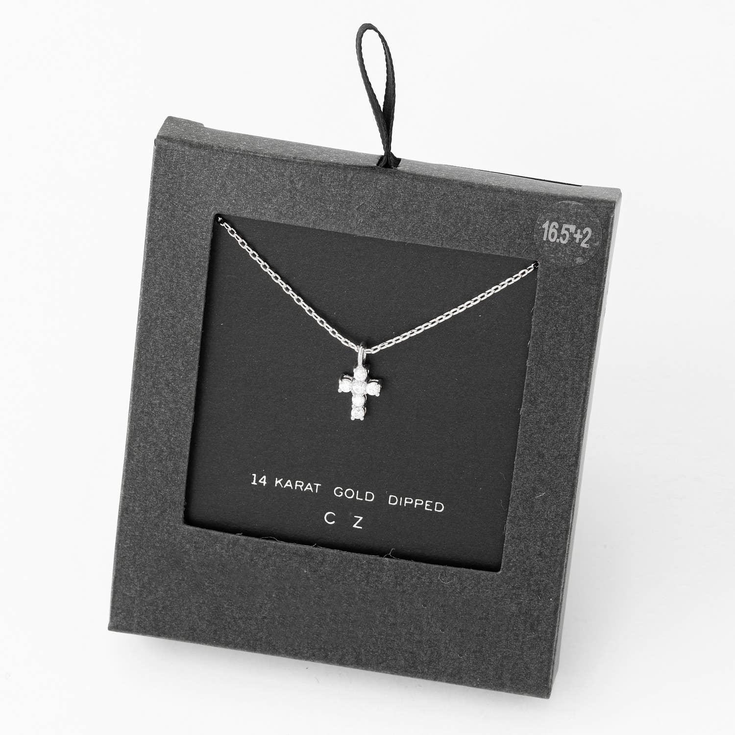 Fame Accessories - Wholesale Pendant/Charm Necklace - Secret Box Cz Mini Cross Charm Necklace2