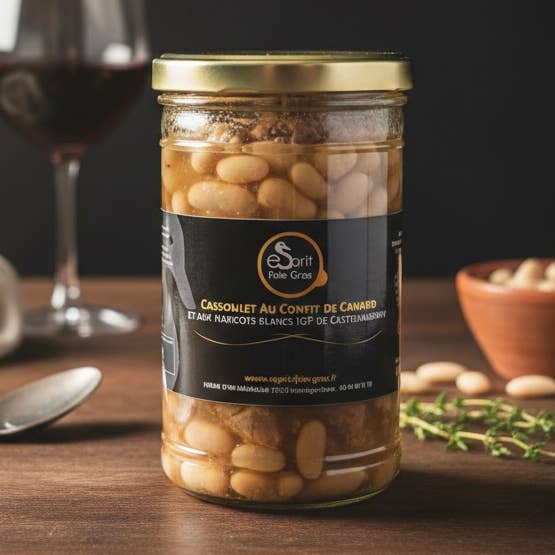 Cassoulet aux manchons de canard confits 800 g pour la vente par Esprit Foie Gras