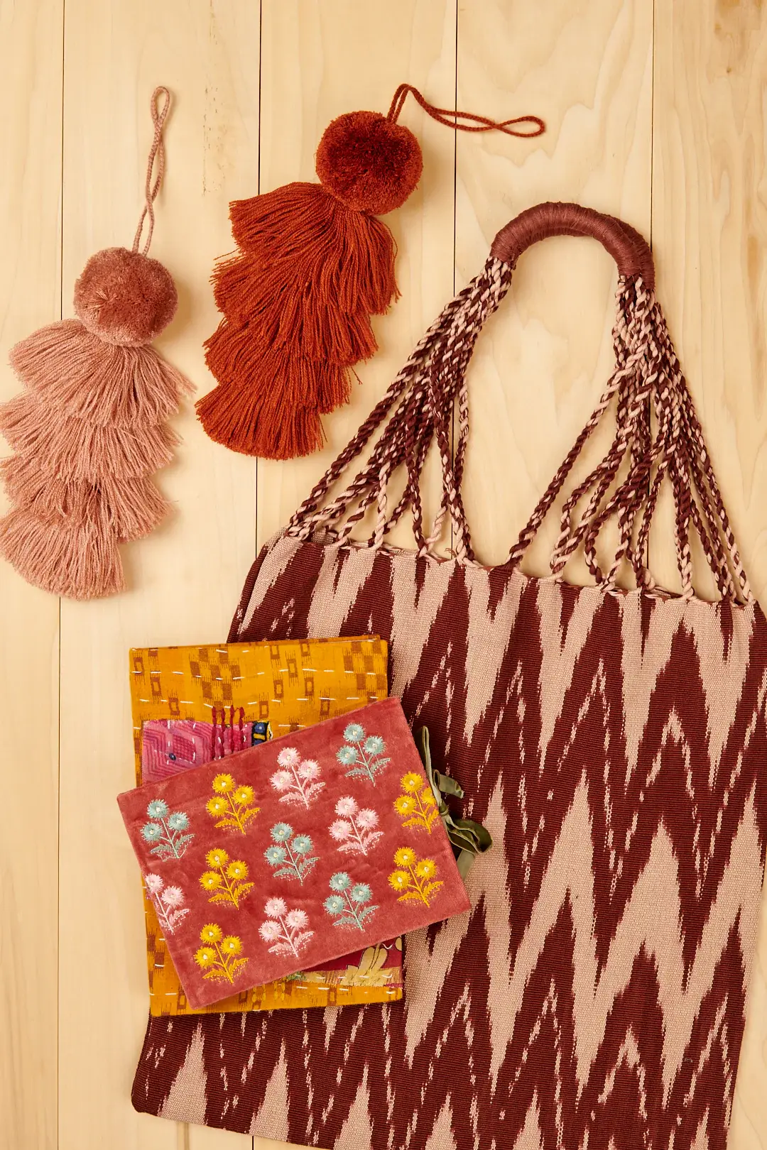 High crafty – wholesale Decorative tassel/wall drop – Pom Pom Tassel – Burnt Orange  Handmade Decorative Tassel wi1