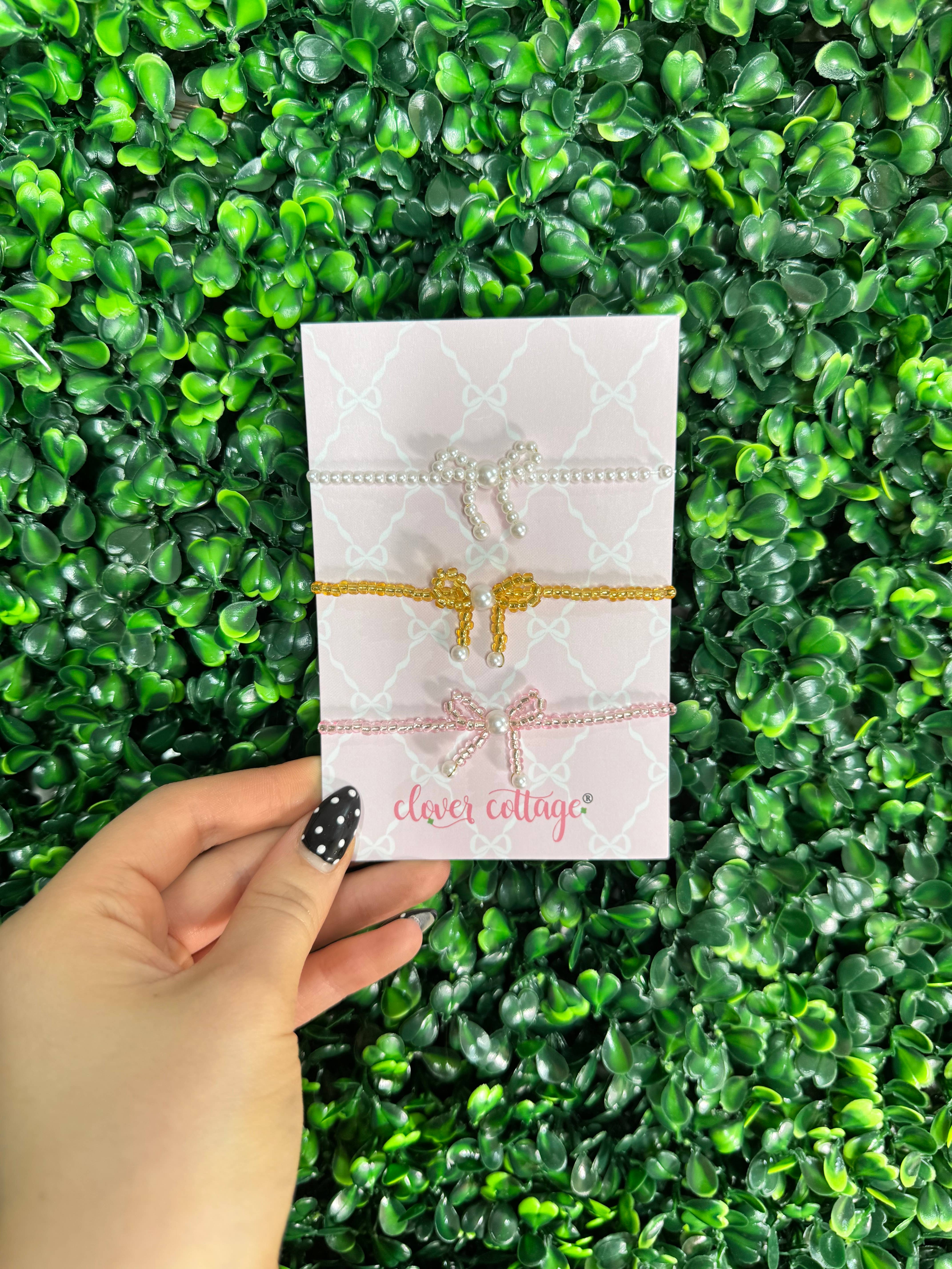 Clover Cottage - Vente Bracelet de perles – enfant - Bracelet Nœud Coquette9