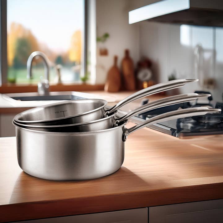 Amefa Couzon - Wholesale Cookware Set - GOURMET - Set of 3 stainless steel saucepans 16/18/20cm - Cuisinox5