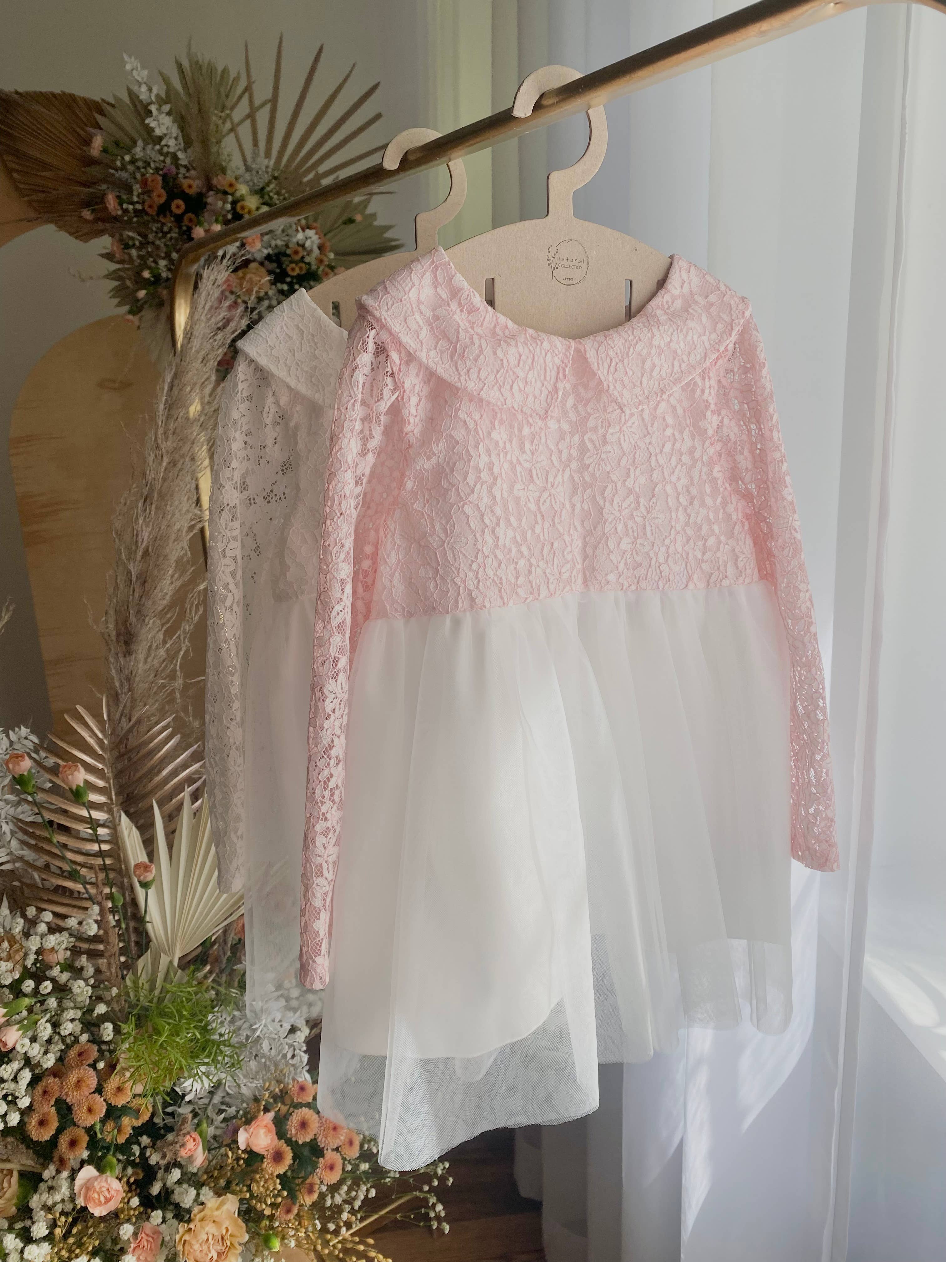 JAMIKS - Wholesale Dress - Baby - Elegant baby dress with lace and tulle Annette White2