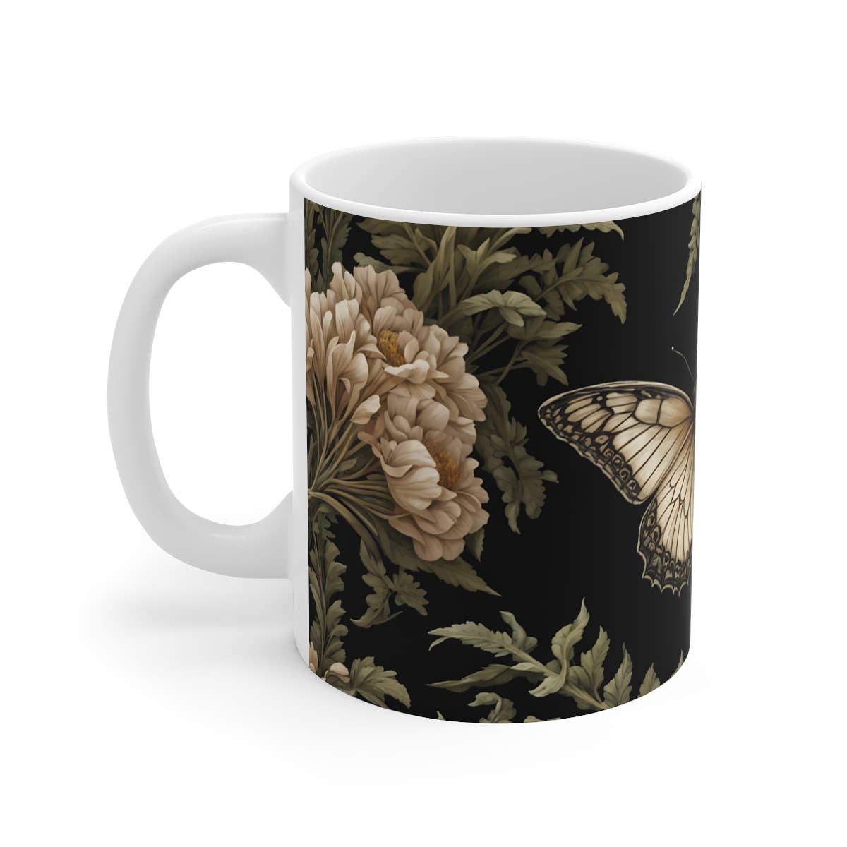 Upside Down Owl Farm - Wholesale Coffee Mug - Butterfly Mug in William Morris Style, 11 oz.1
