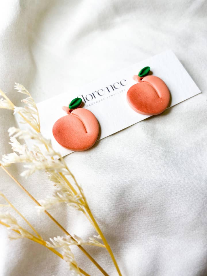 Peach Studs for wholesale by Florence Handmade Jewellery